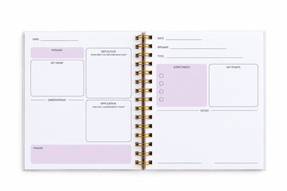 Bible Study + Sermon Notes Journal 💜 NEW